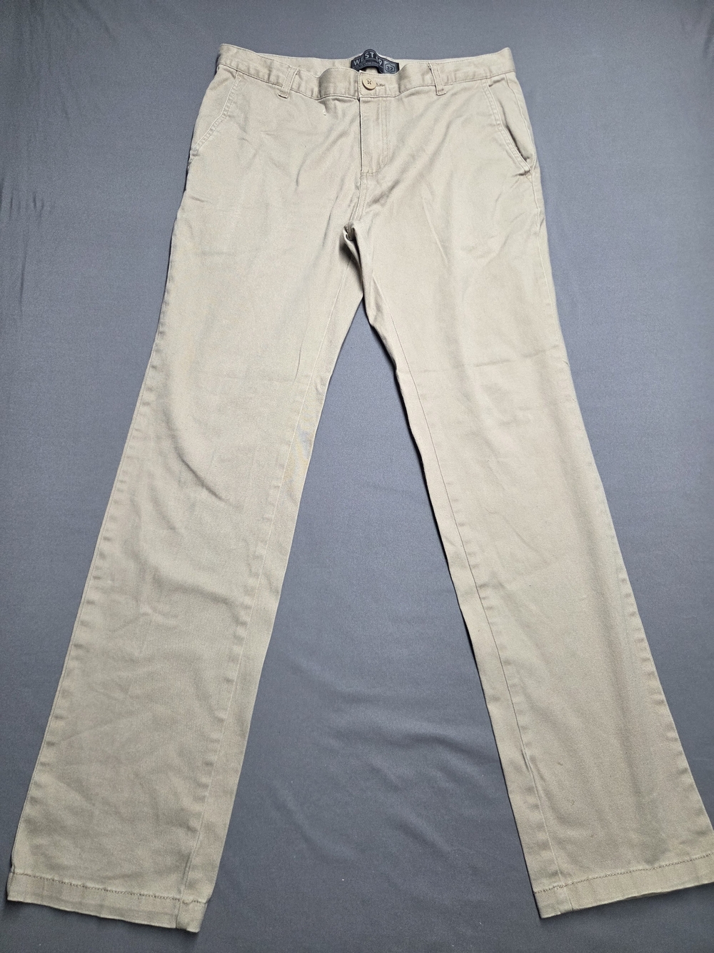 West 49 Men's Beige Khaki Slim Fit Chino Skate Pants Trousers Size 32